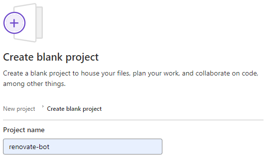 GitLab: create blank project