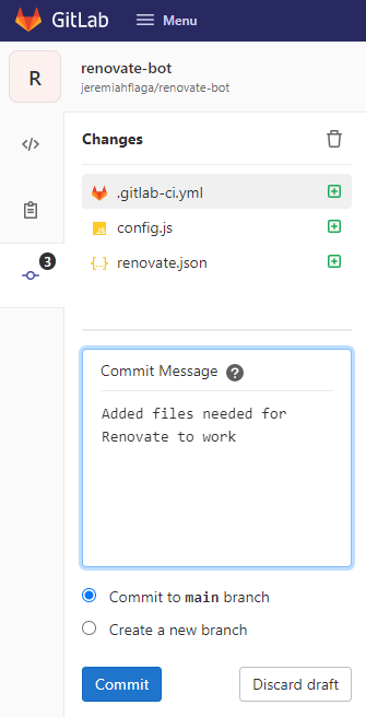 GitLab: Web IDE - commit changes