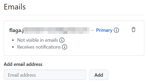 GitHub -> Settings -> Emails